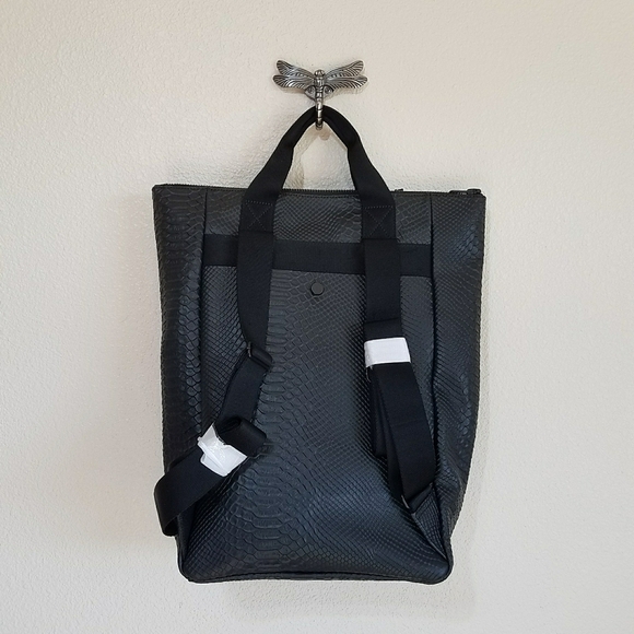 Ampersand as Apostrophe Black Python Backpack Tote main image 5